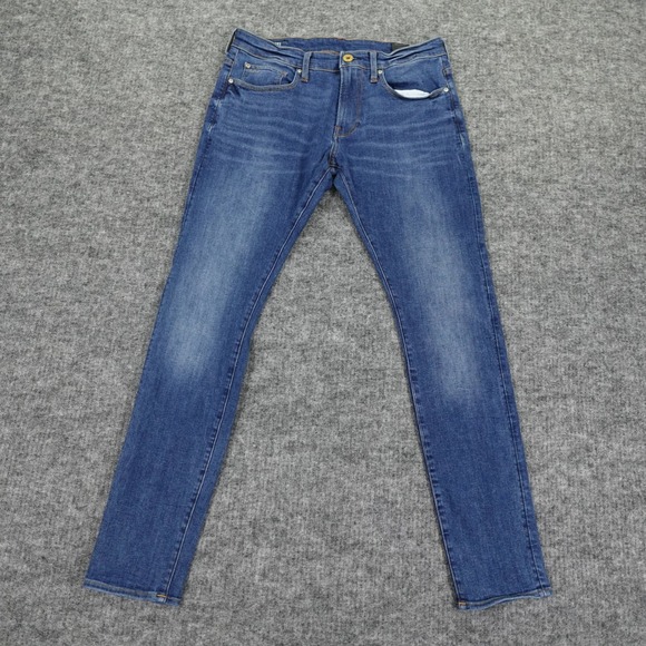G-Star RAW 3301 Skinny Jeans Mens 33x32 Blue Stretch Denim - Picture 1 of 11